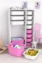 Hanah Home Armario Multiusos Blanco y Rosa